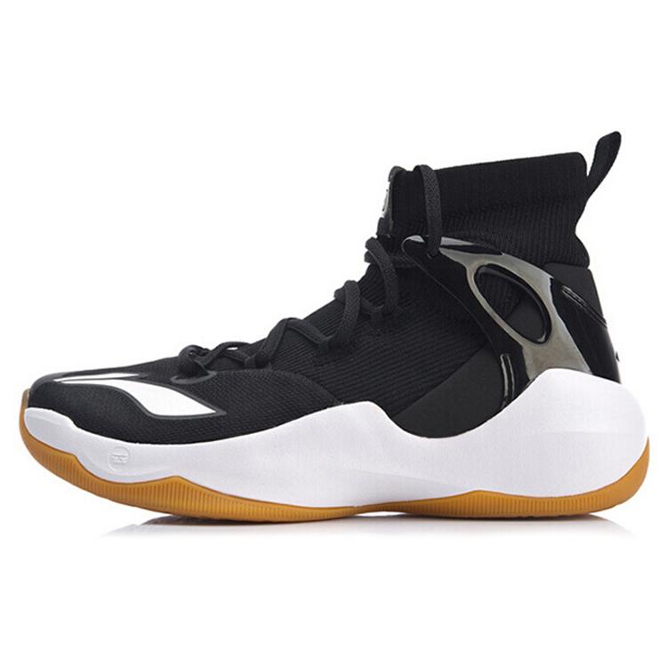New LiNing SONIC 6 V2 Cushioning And Breathable High Top Basketball Shoes Men's Black ABAN027-2