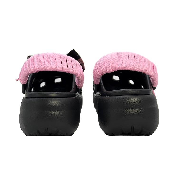 Crocs Classic Platform Clog EVA Seven Seven Made French Baton Citywalk Slack Clean Fit Retro Hole Shoes Women's Black Pink