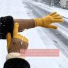 Dual-purpose Long Gloves Open-Finger Winter Women Gloves Color Blocked Knitted Gloves Daily Use