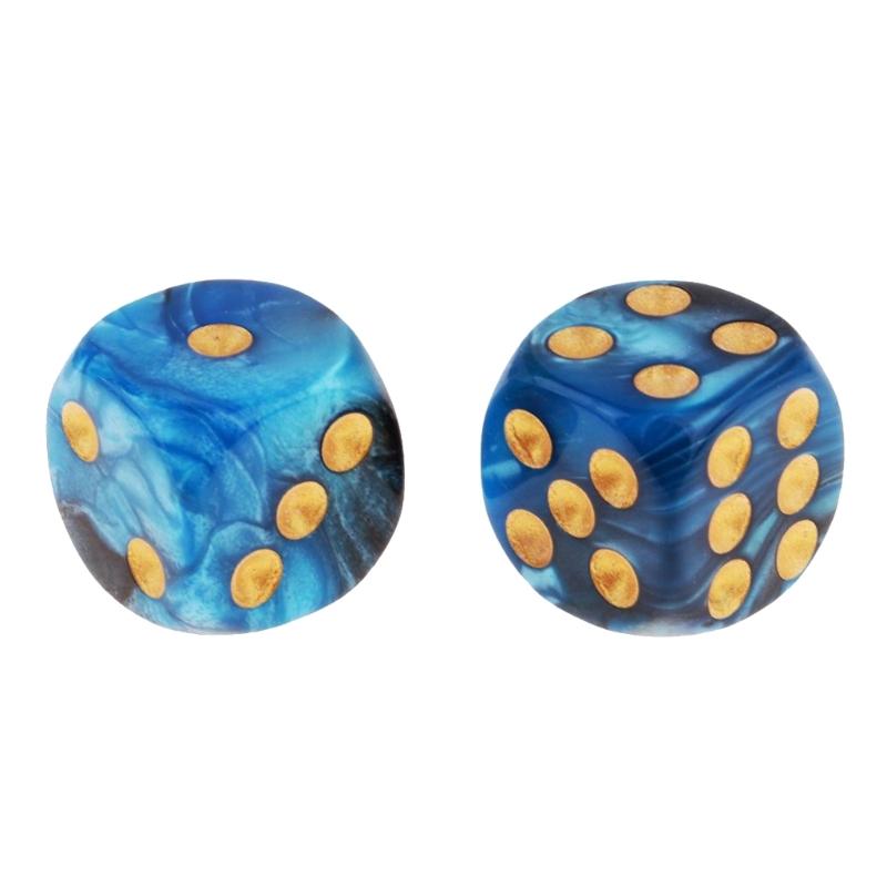20 Pcs Acrylic 6 Sided Dices Round Corner Double Color Dices Mahjong Accessory