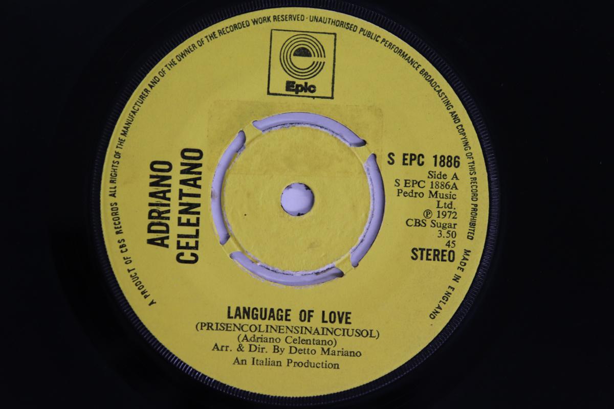 

7-дюймовая пластинка АДРИАНО ЧЕЛЕНТАНО - Язык любви (Prisencolinensina SEPC1886 EPIC 1975 UK Рок Б/У