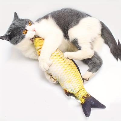Giocattoli per gatti di design di pesce Giocattoli interattivi durevoli da masticare per gatti Cuscino in peluche Giocattolo per gattini per animali domestici da interno ed esterno Giocattoli per digrignare i denti