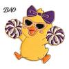 Enamel Pin Technology Brooch, Cartoon Anime Cheerleading Duck Shape Pin, Small Daily Wear Brooch Sturdy for School Uniforms Bags Alloy Base