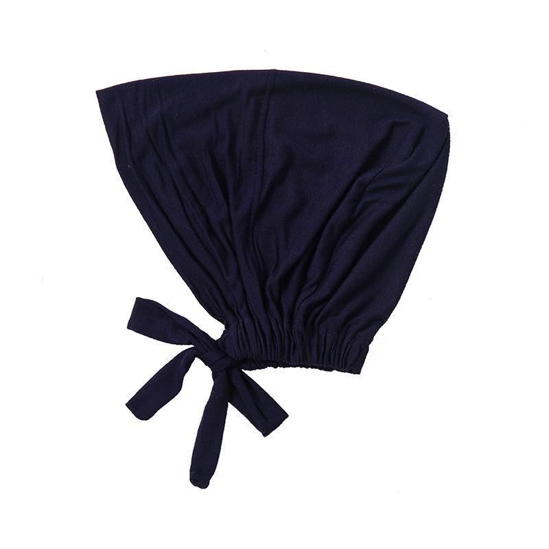Modal Mercerized Cotton Elastic Drawstring Base Cap Solid Color Women's Hijab
