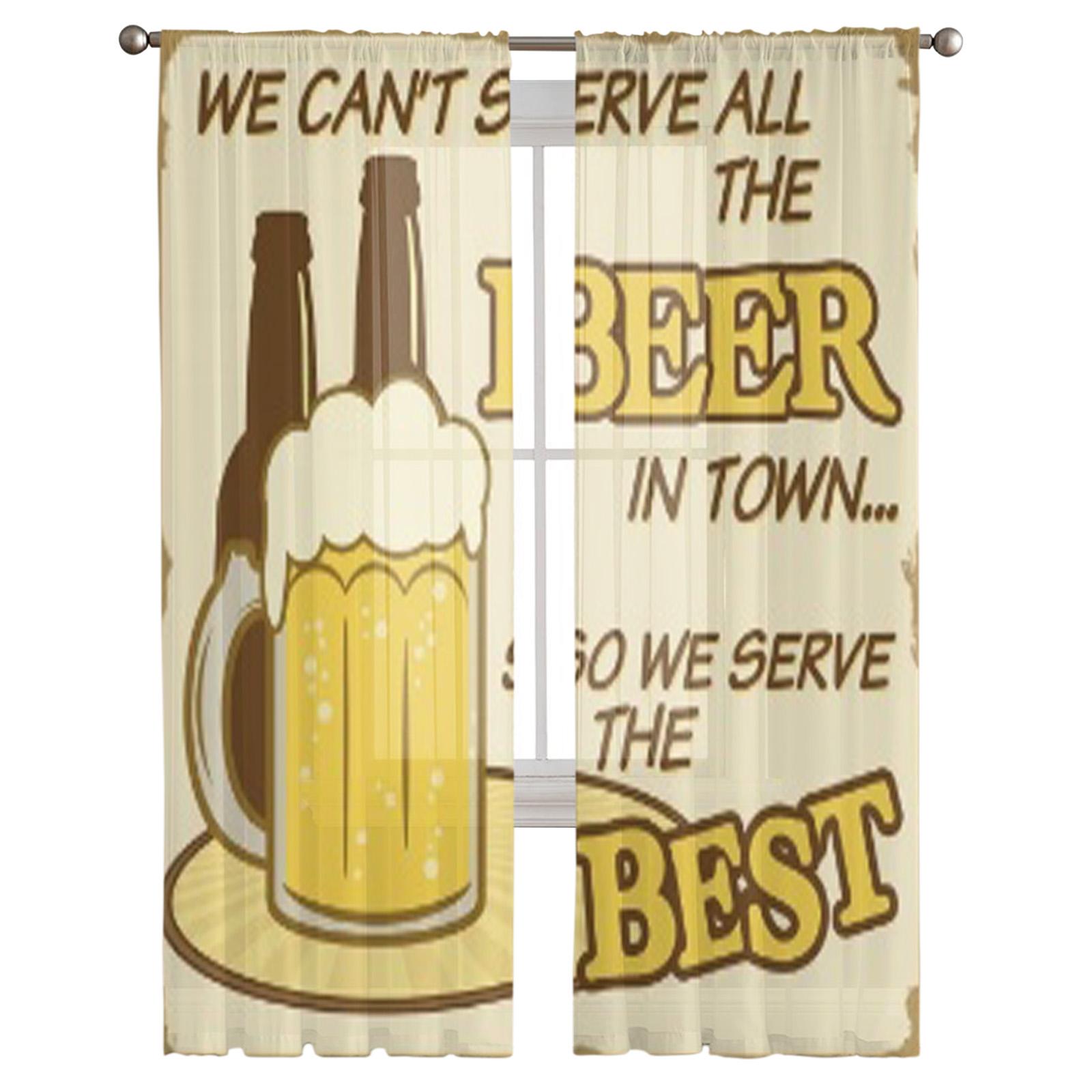 Мы не можем обслужить все пиво Винтажный гранж-постер Прозрачные шторы для гостиной Тюль — фото 4