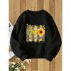 European Sizes Kids' Round Neck Hoodie Fashion Print Versatile Top