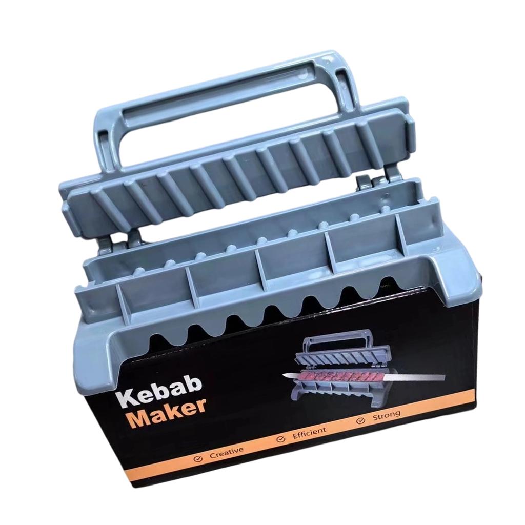 BBQ Meat Skewer Machine Barbecue Meat Stick Device Manual Kebab Making Tool Portable Folding Barbecue Skewer Maker