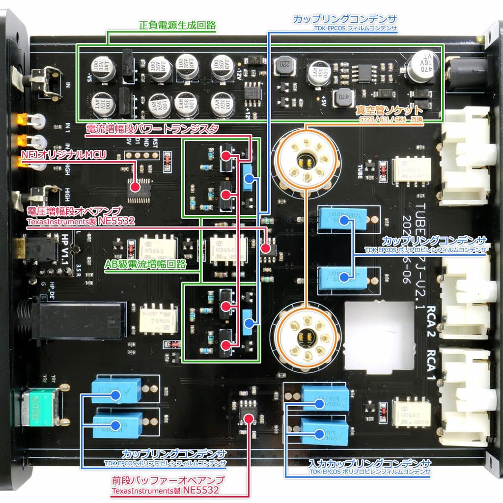 Headphone Vacuum Tube Includes 5725 Vacuum Tube FX-AUDIO- TUBE-07J [Black] High-Power Amplifier, Preamplifier,