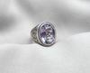 Amethyst Plaster Ring: Handmade Sterling Silver Statement Jewelry