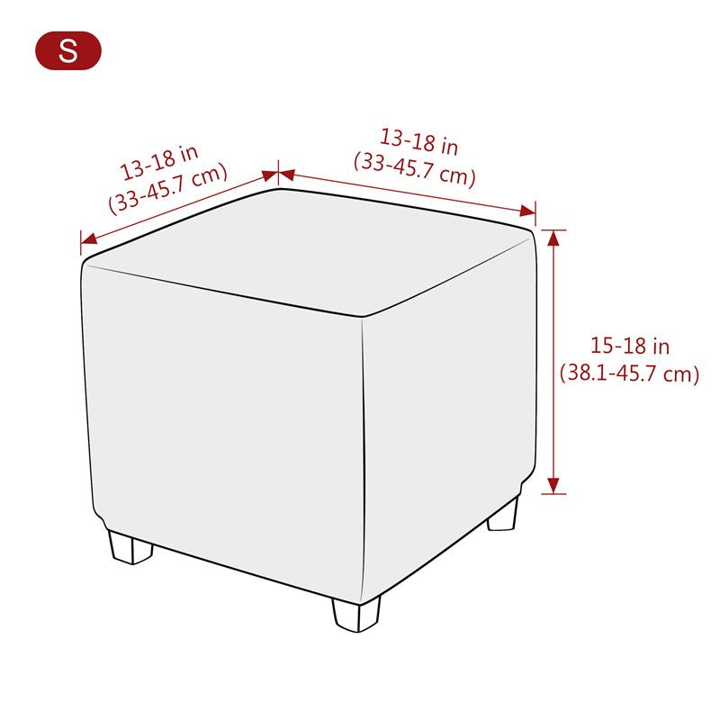 Premium 1PC Soft Velvet Ottoman Stool Cover Stretch Square Footstool Covers Living Room All-inclusive Footrest Slipcovers housse de pouf