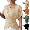 Modisches Lässiges Damen Top mit kurzen Ärmeln, schmaler Passform, Kreuz-Design, lässiges Temperament