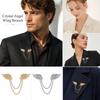 Decorative Angel Wing Brooch Sparkling Tassel Chain Brooch New Brooch Pins  for Men Women Jewelry