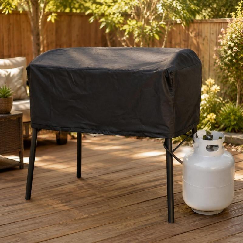 Water-Resistant Barbecue Cover for Outdoor Storage, Forms a Barrier Against Dust, Everyday Debris, Moisture, and Routine Sun Exposure