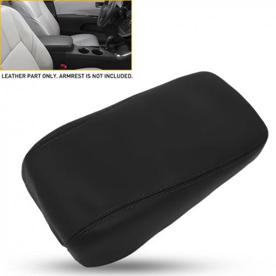 Leather Center Console Lid Armrest Cover Black Fits For 2013-2018 Toyota Avalon