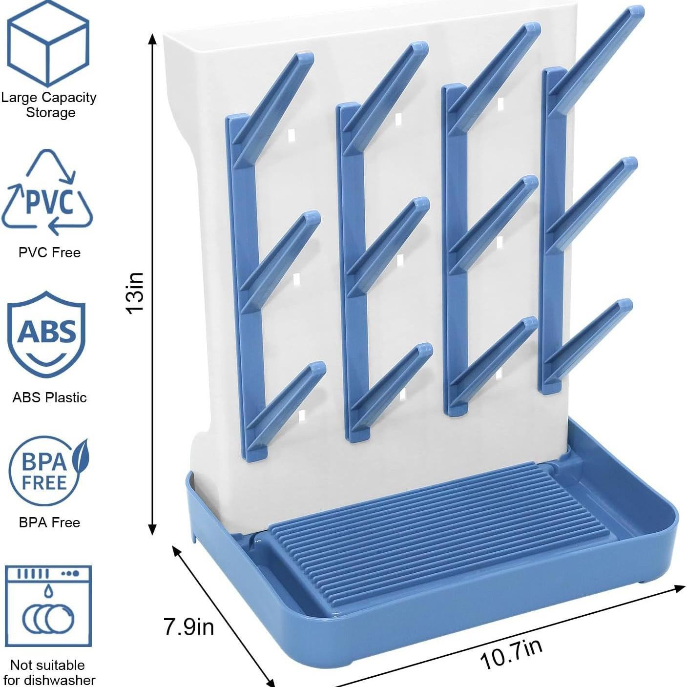 

NEW Baby Bottle Drying Rack Pacifier Milk Bottle Organizer Shelf Bottle Storage Rack,for Baby Bottles,Pacifiers,Breast PumpParts синий