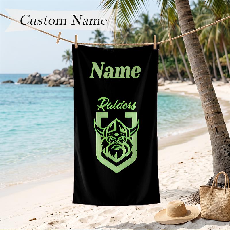 Canberra Raiders Custom Name Printed Beach Towel Personalized Soft Towel For Swimming Beach Travel