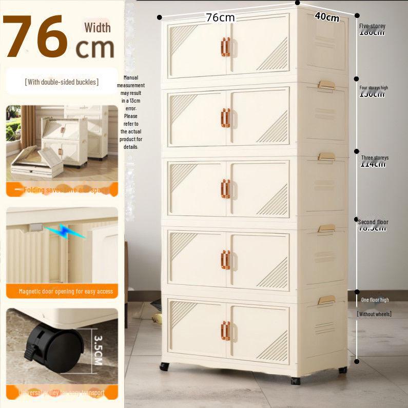 Foldable Multi-Layer Storage Cabinet for Clothes, Snacks, Books, and Toys