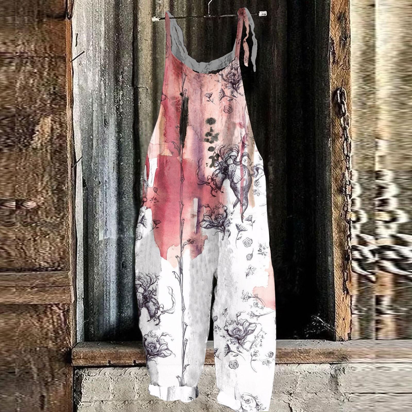 Женский комбинезон с цветочным принтом — фото 9