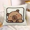 Cute Capybara Print Decorative Pillowcase Bedroom Living Room Square Cushion Pillowcase
