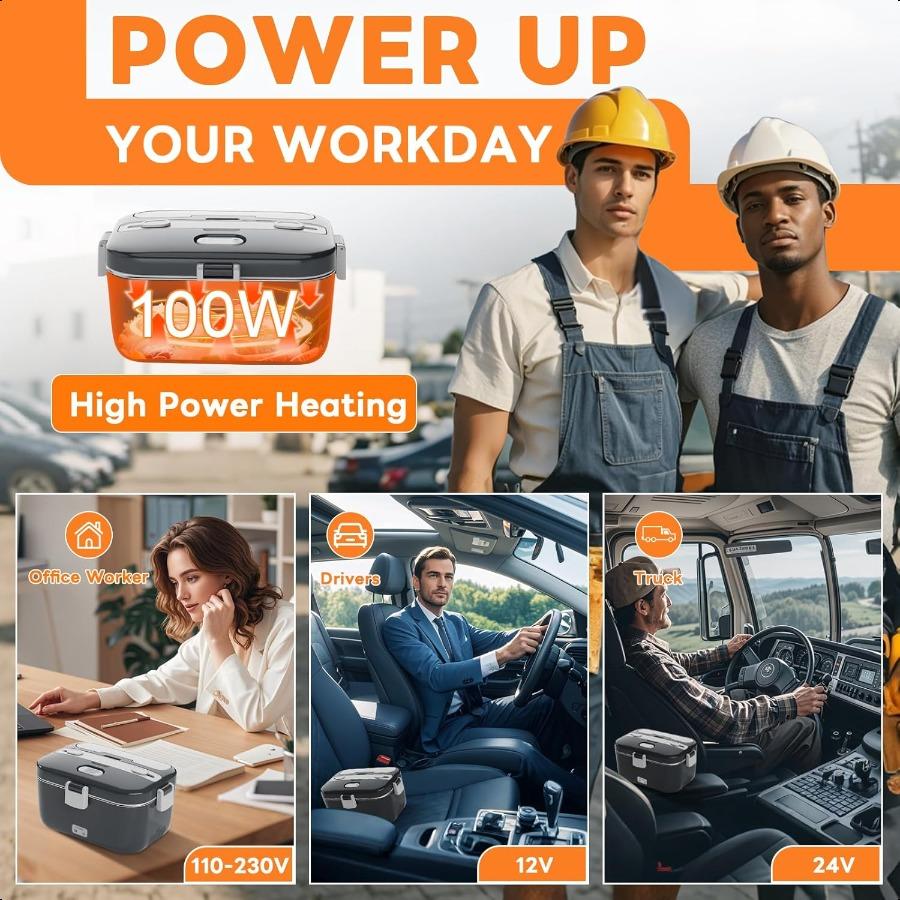 

Электрический ланч-бокс DUPASU Подогреватель для еды: Ланч-бокс с подогревом 100 Вт для взрослых 1,8 л Портативный ланч-бокс с быстрым подогревом Подогреватель пищи для автомобиля United States