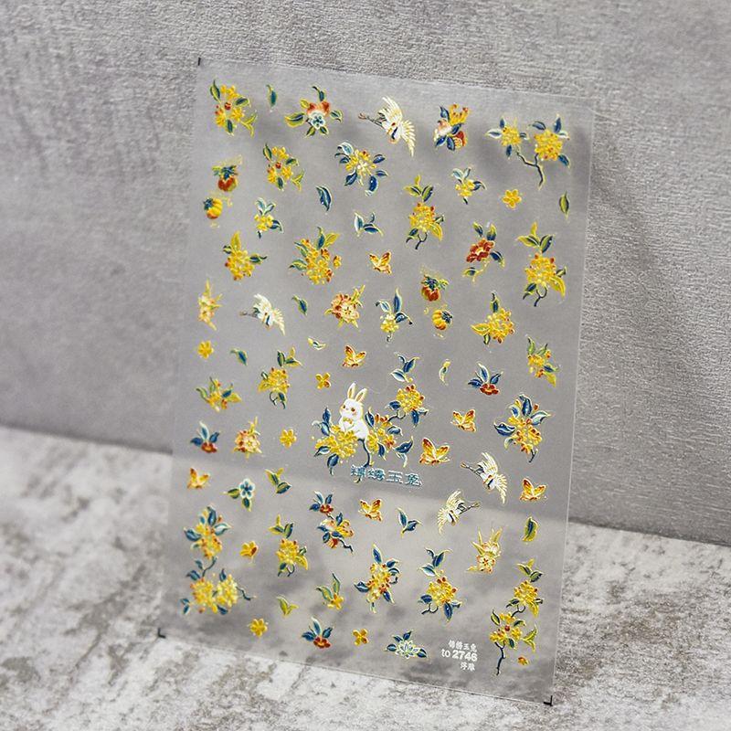 

Japanese Style Jade Hare Tomoni Embossed Cute Nail Sticker Splendid Jade Rabbit 2746