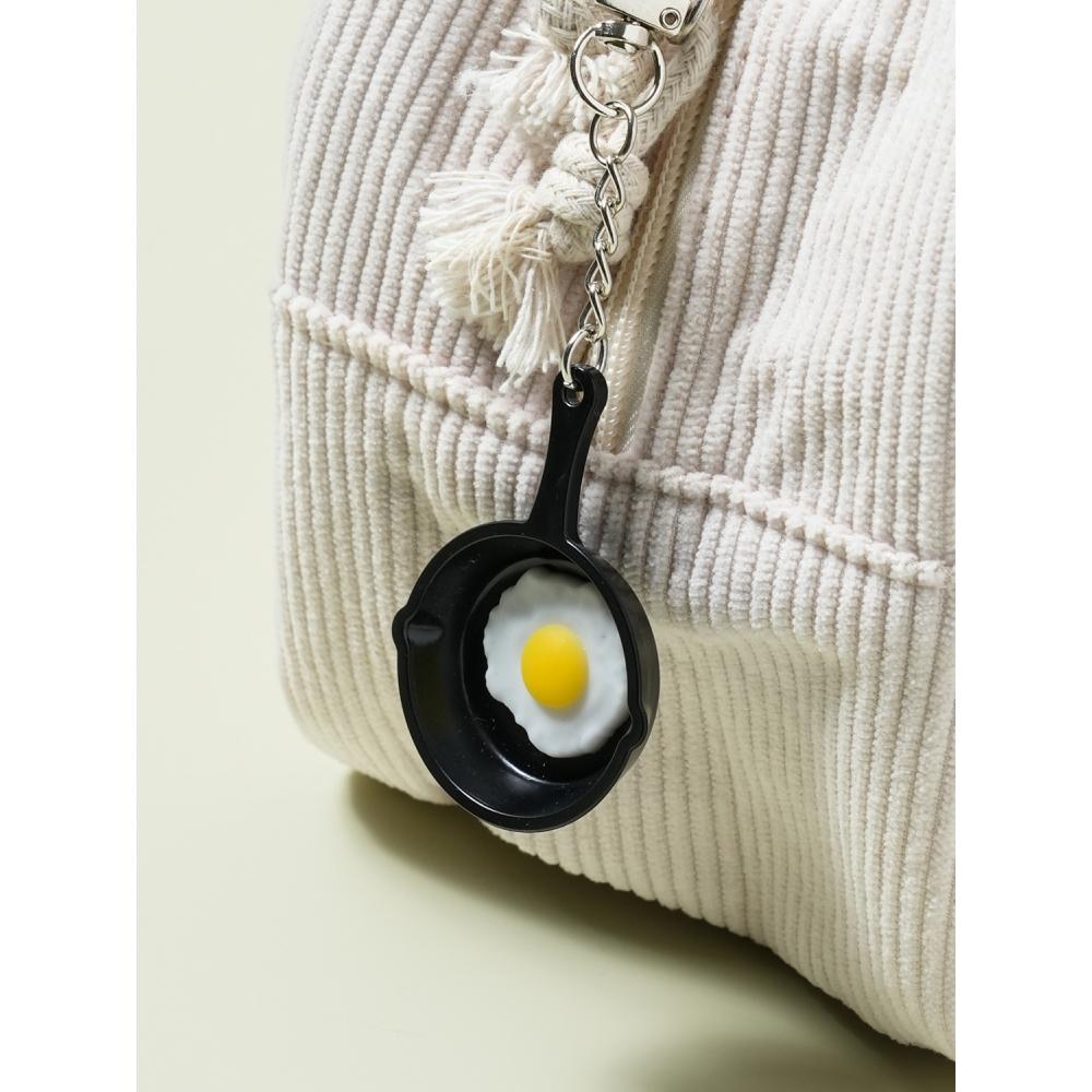 Daiso Miniature Frying Pan Key Ring Egg