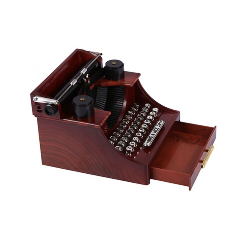 2X Haus Retro Vintage Schreib Maschine Spiel Uhr für Haus Zimmer Büro Mechanische Dekoration Kinder Retro Spiel Uhr