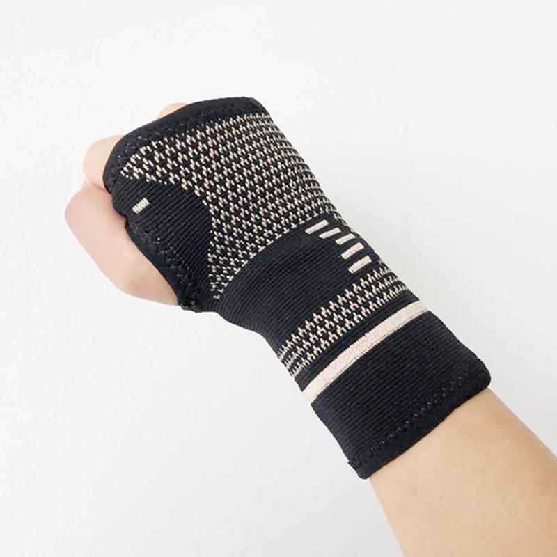 1pair Wristband Sports Compression Wrist Brace Sleeve Support Elastic Palm Hand Glove