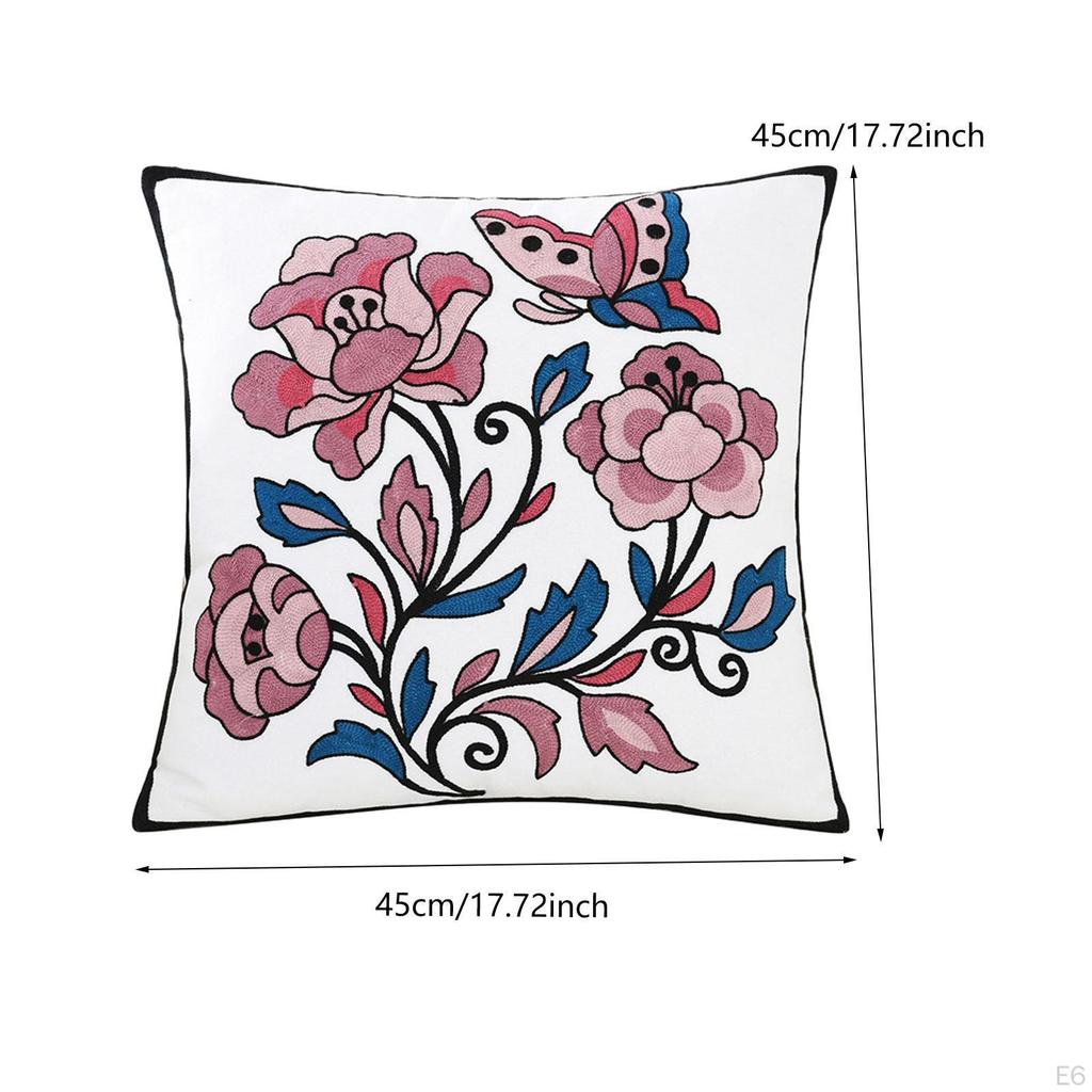 Decorative Pillowcase Throw Pillow Cover Cushion Case Embroidered Floral