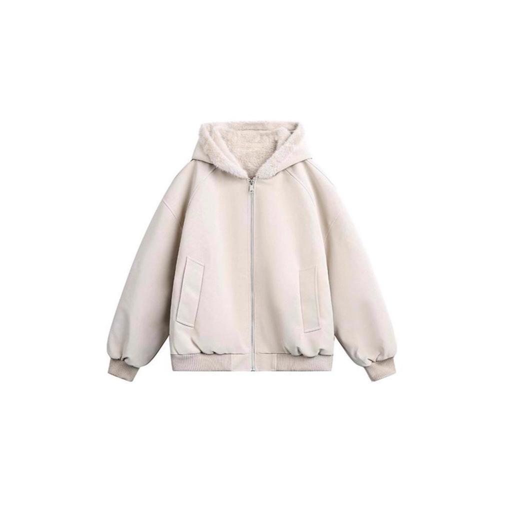 Unisex-Jacke aus robustem PU-Leder mit Litschi-Muster, Pelzkragen, dick gefüttert für den Winter, plus Samt, Kapuzen-Baumwolljacke für Paare.