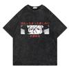 Anime Bungo Stray Dogs Vintage Washed Tshirt Loose Y2k Streetwear Print Casual 100% Cotton Harajuku Cool Tops Tees For Men Women