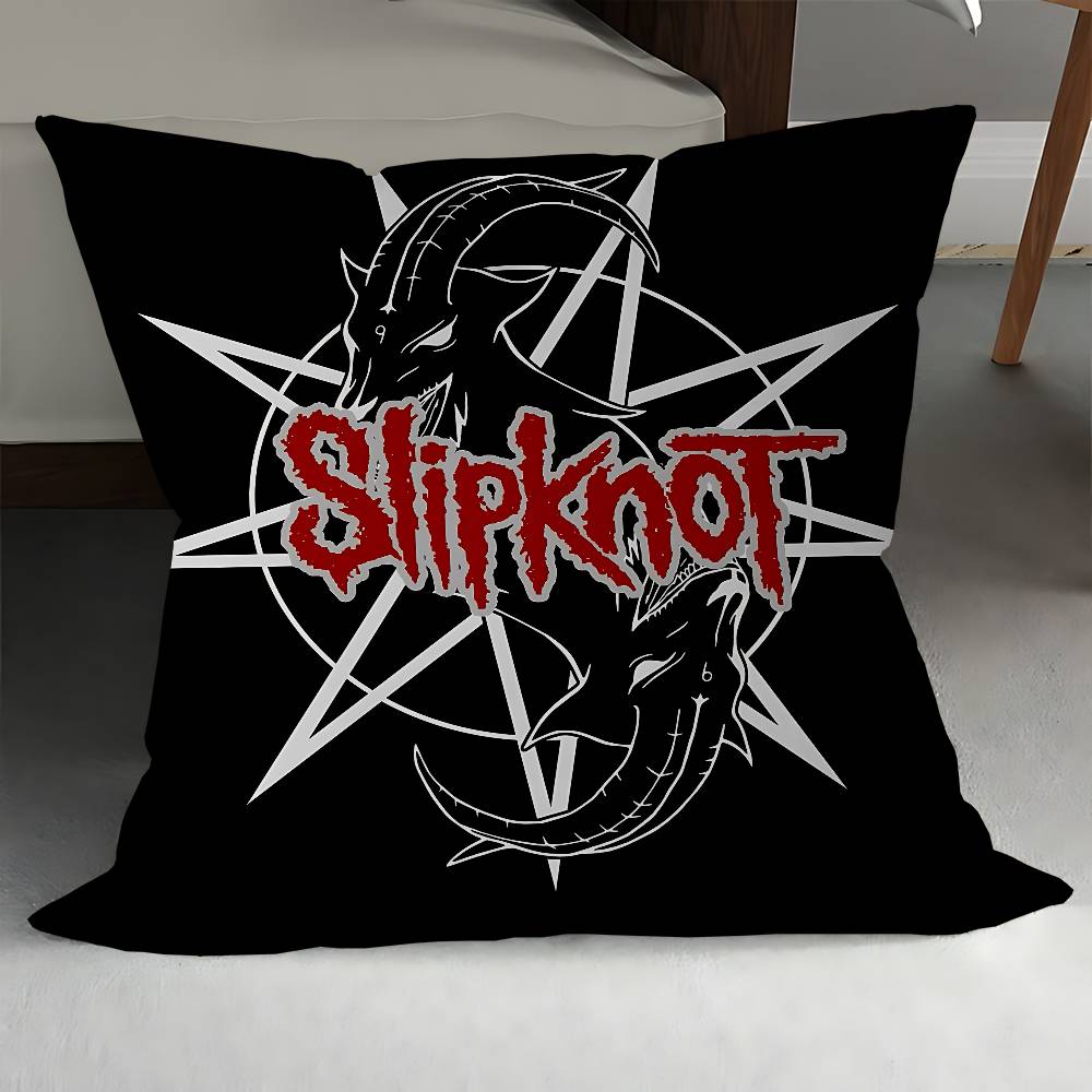 Rockband S-Slipknot Logotyp Kuddfodral Tum Gårdshusdekor Hem Prydnadskuddfodral För Soffdekorationer