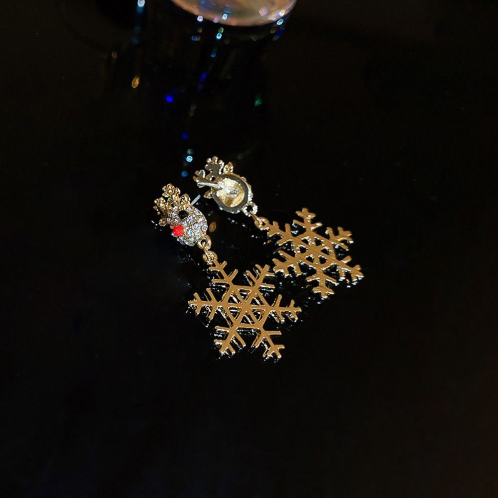 Crystal Rhinestone Pendant Star Christmas Tree Earring Studs Merry Christmas Earrings  Girls