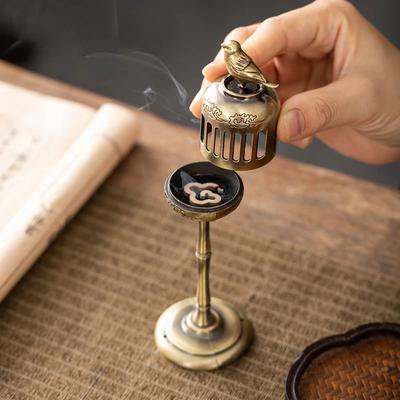 Incense Holder Metal Censer Cone Mini Coal Burner Home Decoration Portable Censer Tea House Backflow Incense Burner Base