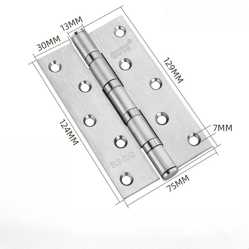 4/5 Inches 2Pcs (1 Pair) Door Butt Hinges Furniture Hardware Accessories 304 Stainless Steel Flat Door Thick High Quality Hinge