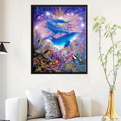 Pittura Diamante Fai da Te 5D Delfino Paesaggio Marino Punto Croce Set Ricamo Completo Diamante Mosaico Artistico Immagine di Strass Decorazione Regalo