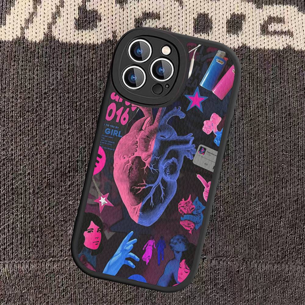 

Pink Blue TV Girl Phone Case For IPhone 16 15 14 13 12 11 Pro Max Plus Soft Leather Cover iPhone 14 pro
