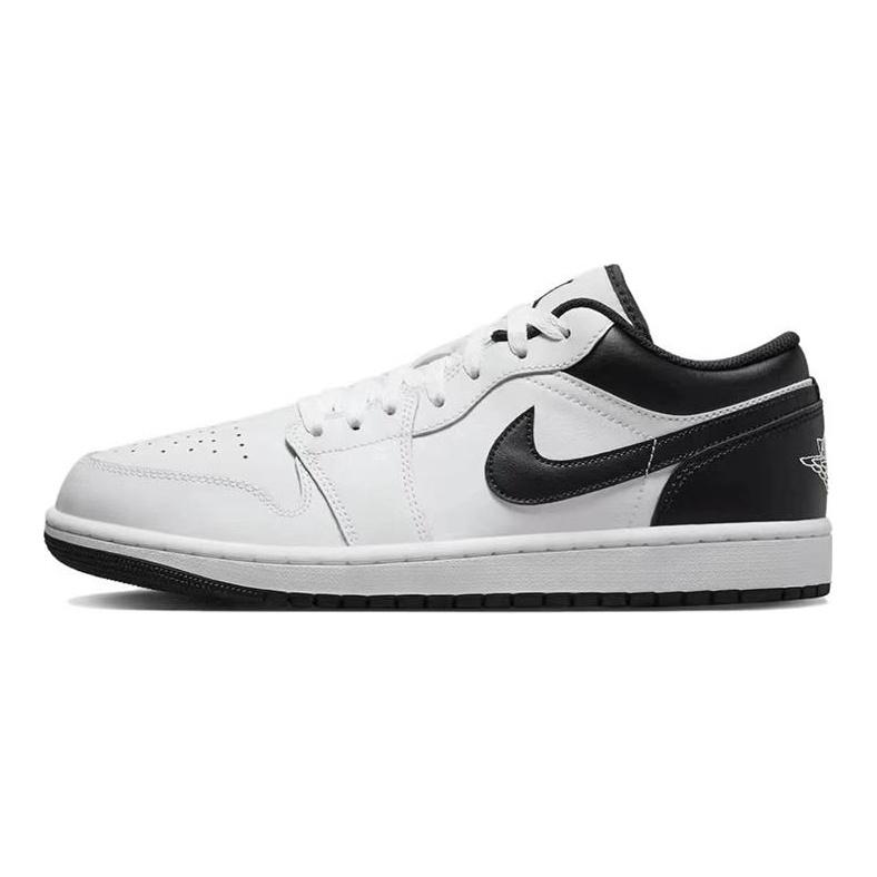 Jordan Air Jordan 1 Low Cushioning Slip Resistant Low Top Vintage Basketball Shoes Men's Black White 553558-132(SBOX)