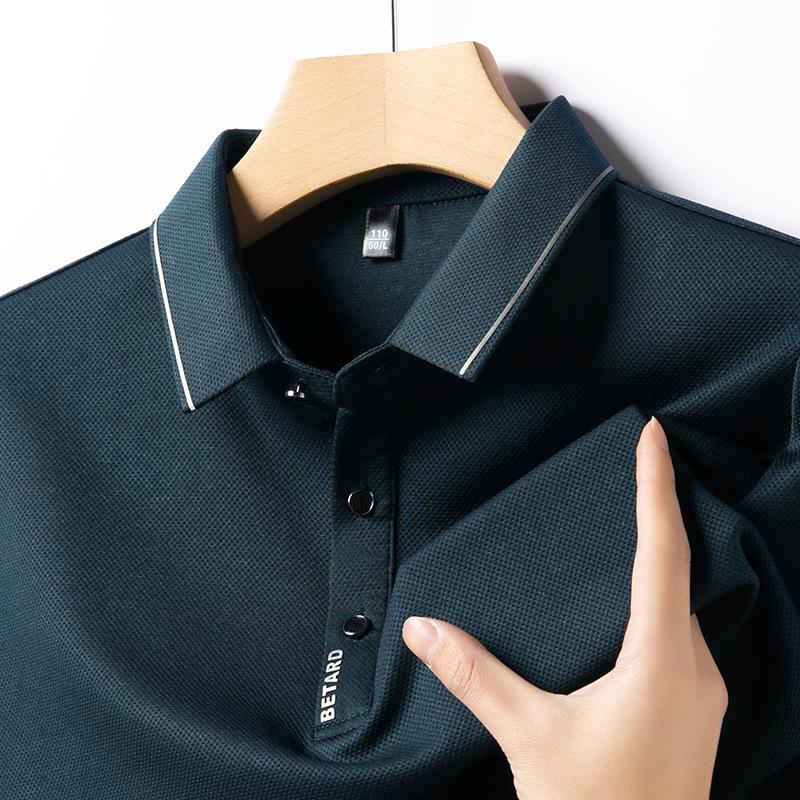 Long-sleeved Polo Shirt for Men Spring New Korean Style Fashion Slim Casual Solid Color Lapel Men's Bottoming Shirt Top