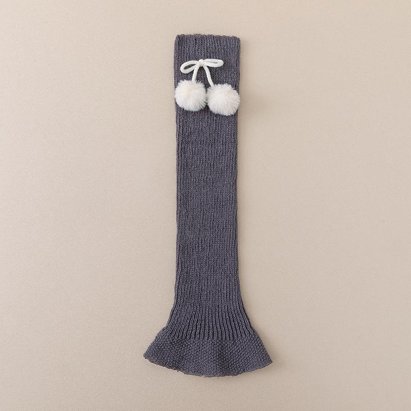 Female Autumn and Winter Fashion New Knitted Ball Leg Cover Pile Socks