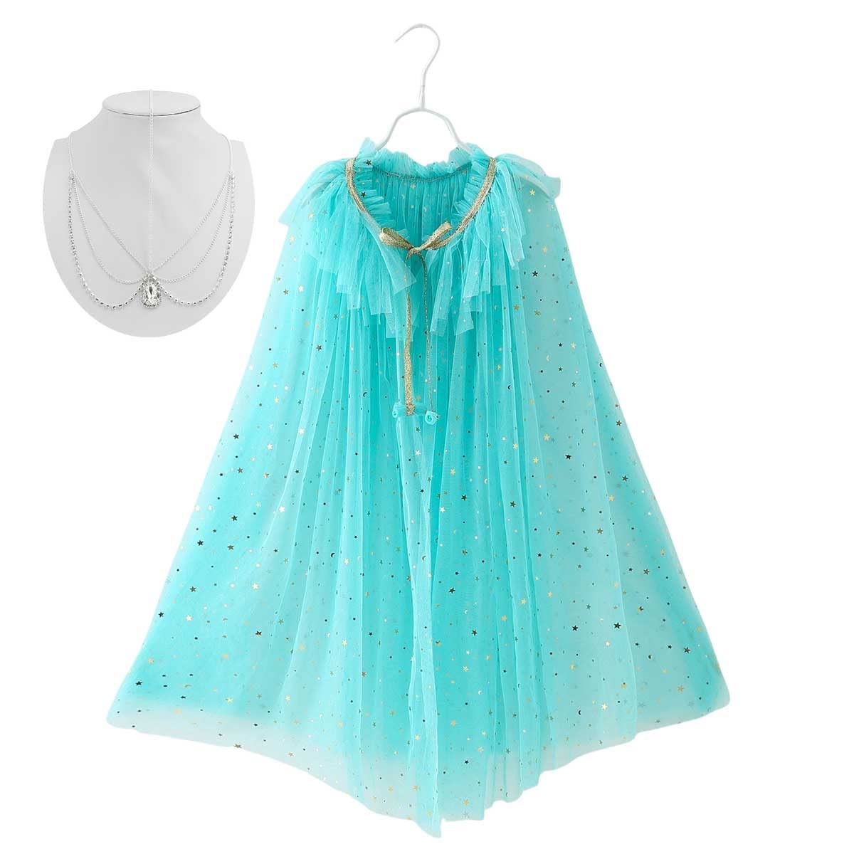 

Princess Dress Cloak Tiara Set Kids Halloween Princess Cape Accessory Christmas Cosplay Birthday Present Girls e0256 [monoii] Children s