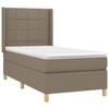 Maison Exclusive - Sommier à lattes de lit matelas et LED Taupe 90x200 cm Tissu