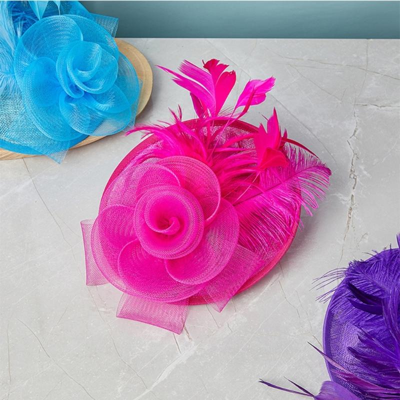 British Styles Women's Fascinator Beautiful Linen Brida Headwears Delicate Hat Adornment For Stylish Appearance