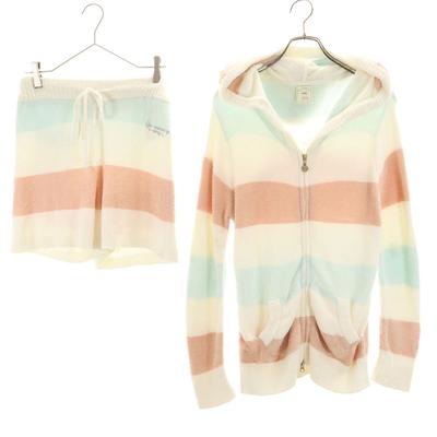 Border Pattern Long Sleeve Room Wear Setup F Fluffy Women Used