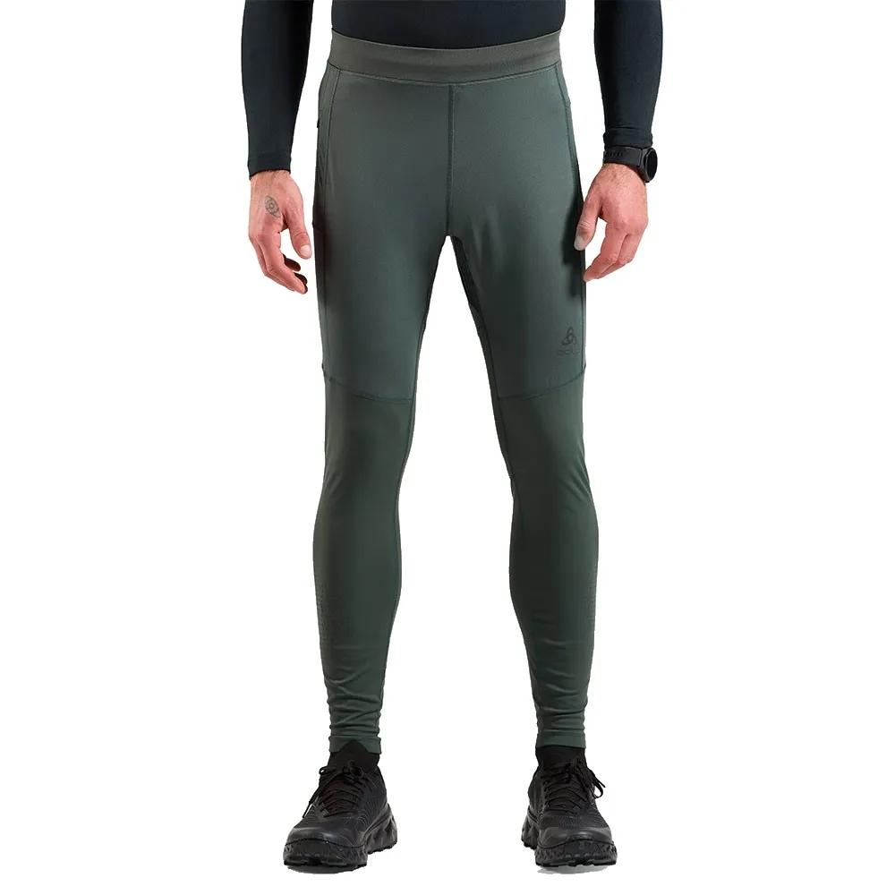 Odlo Herren Grün Zeroweight Warm Reflektierende Lauftights Für - Running - S - Bild 4