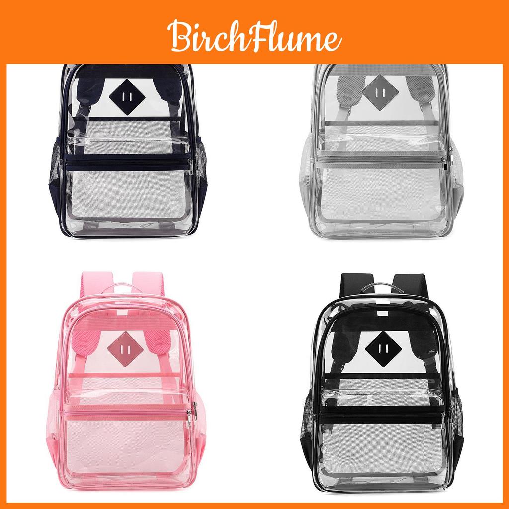 Pvc Transparent Double Shoulder Bag With Multiple Pockets For Students And Travel