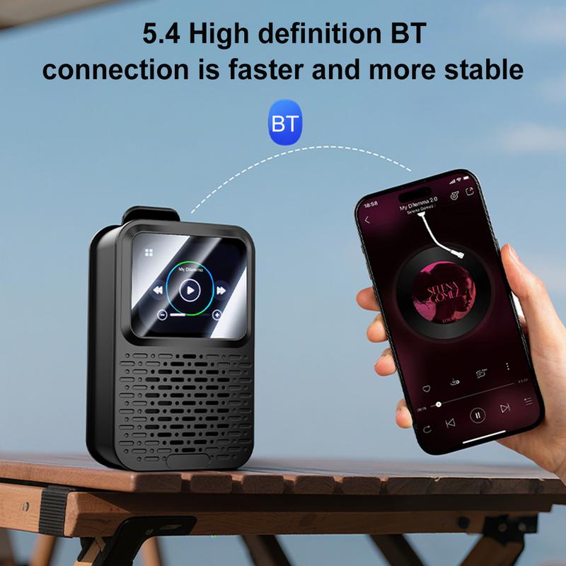 V9 Bluetooth Wireless Speaker Magnetic Clip-On Wearable Mini Speakers Built-in Mic Portable HiFi Music Player For Outdoor Sports
