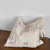 Large-capacity shoulder bag, students commute to class, new niche design, embroidered canvas bag for women