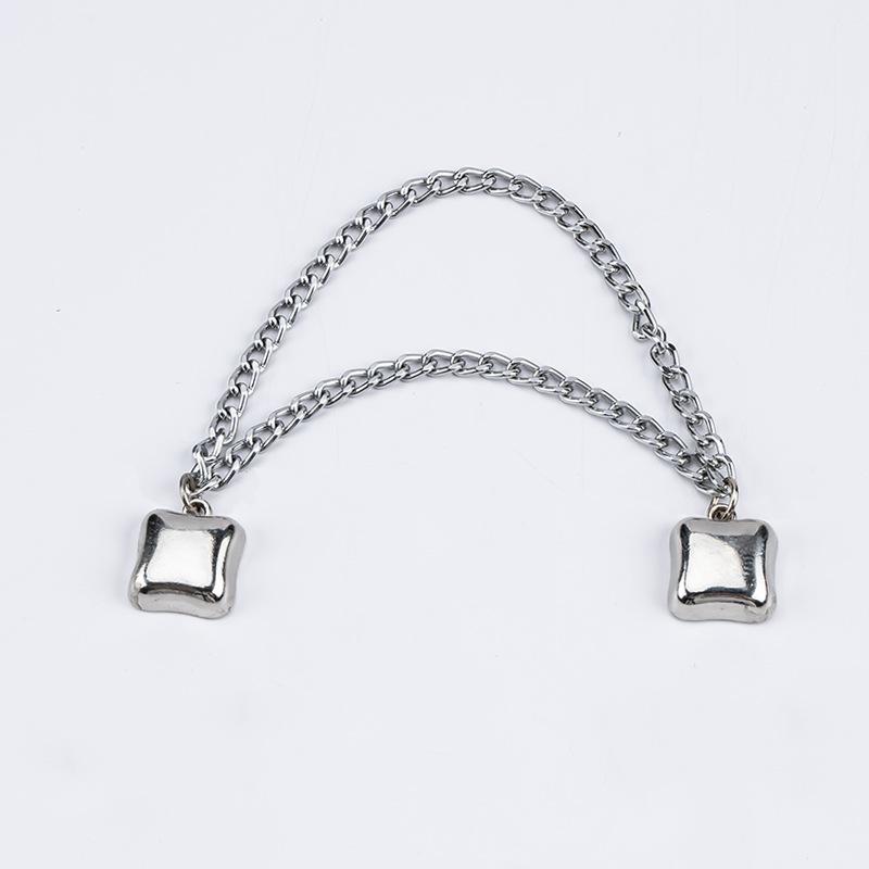 Wielofunkcyjny Magnetyczny Klips do Ubrań z Łańcuszkiem Metalowe Guziki Klips Ubrania Szalik Nogawki Spodni Mankiet Mocujący Magnes Pin