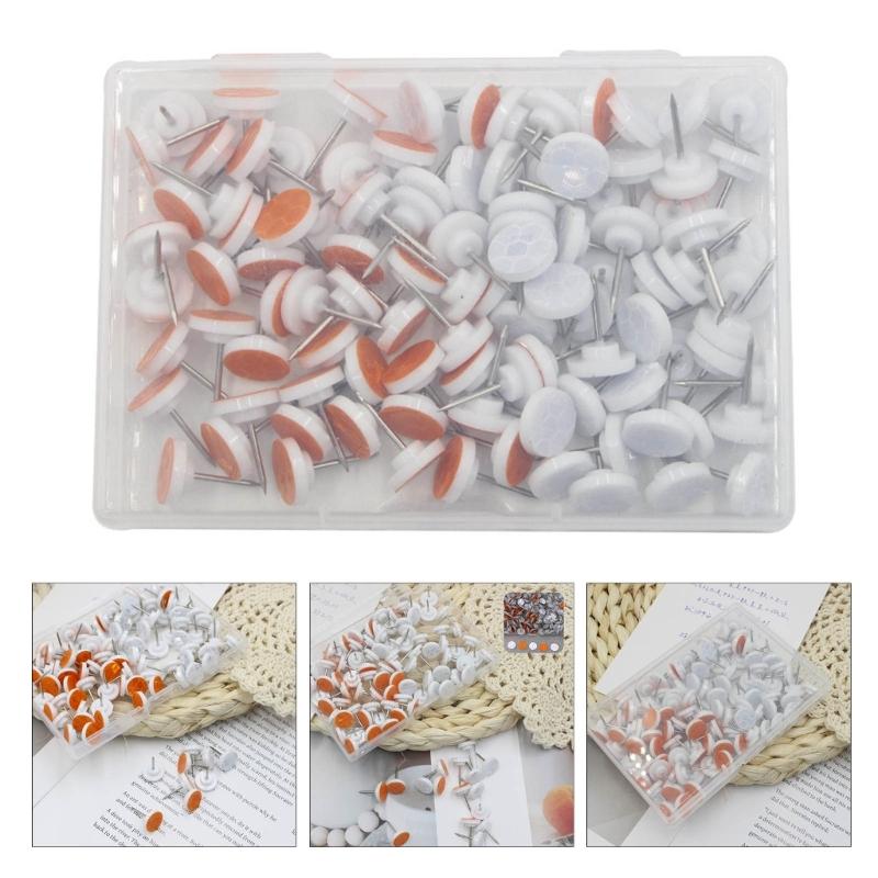 100 Pcs Reflective Thumb Tree Tacks Marking Tacks Reflective Tacks Trail Marking Reflectors Glow Tacks